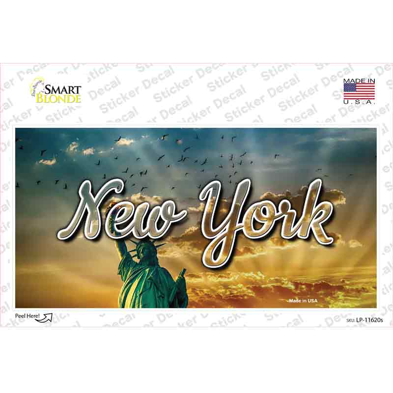 LP-11620s-M   York Lady Liberty Skyline State Novelty Sticker Decal, Medium