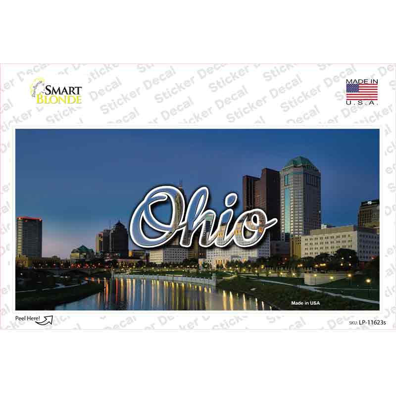 LP-11623s-M Ohio River City Skyline State Novelty Sticker Decal, Medium