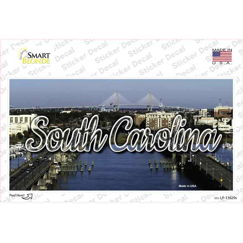 LP-11629s-M South Carolina City Bridge State Novelty Sticker Decal, Medium