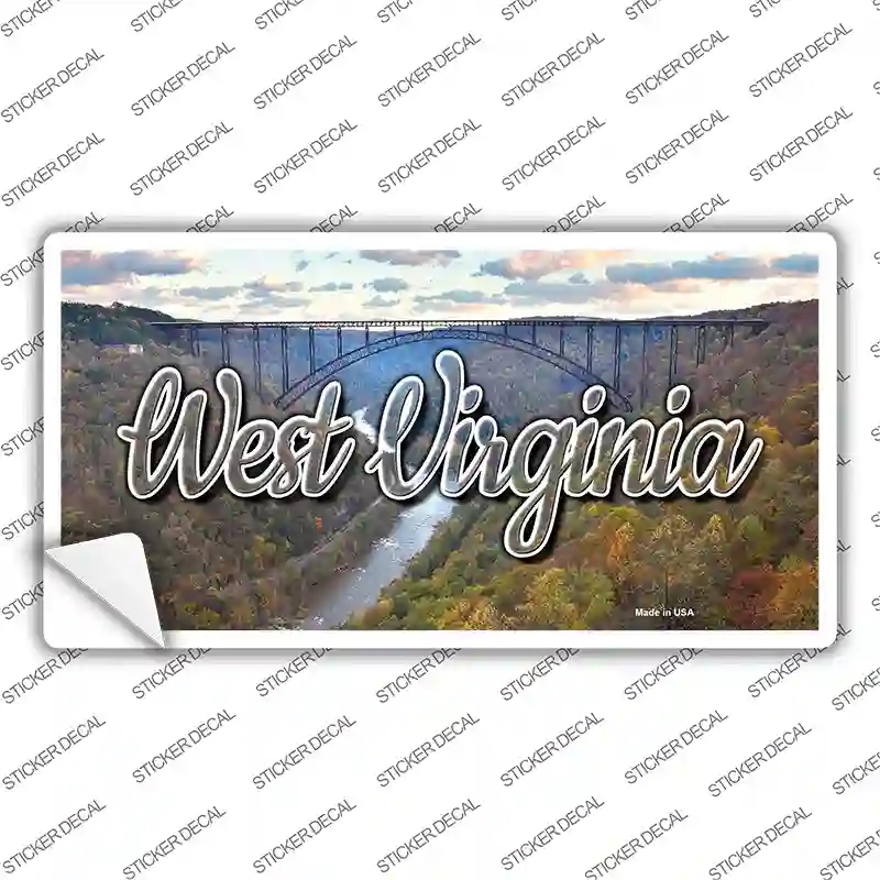 LP-11639s-L West Virginia River Bridge State Novelty Sticker Decal, Large