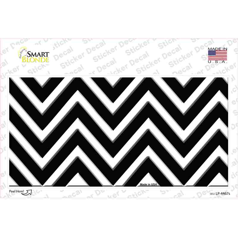 LP-4467s-M Black Chevron Novelty Sticker Decal, Medium