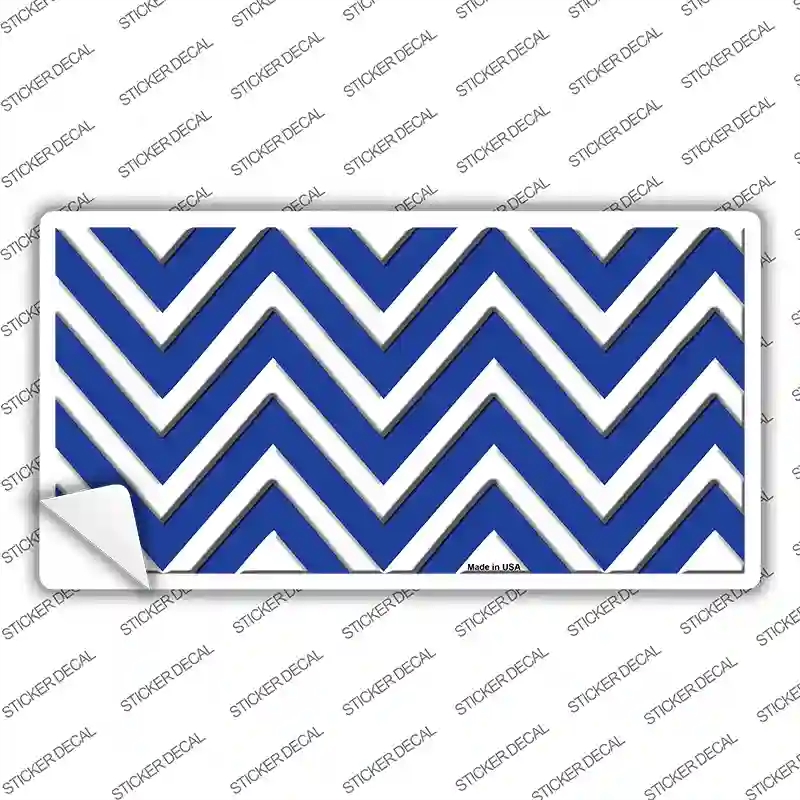 LP-4470s-S Blue Chevron Novelty Sticker Decal, Small