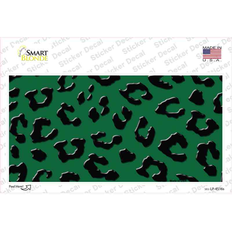 LP-4516s-M Green Black Cheetah Novelty Sticker Decal, Medium