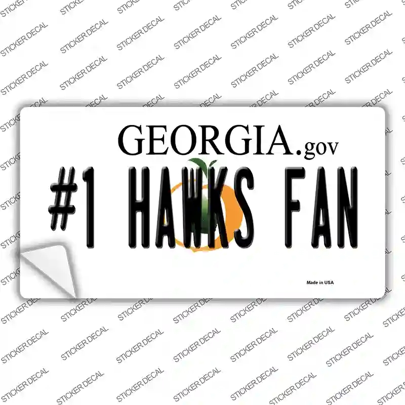 LP-13384s-S Number 1 Hawks Fan Novelty Sticker Decal, Small