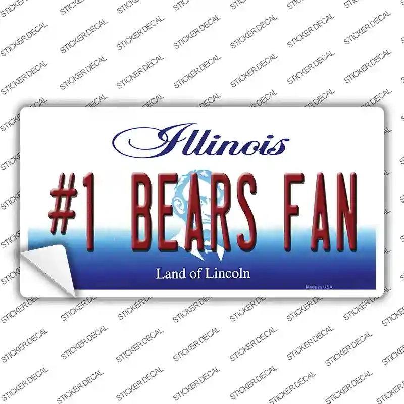 LP-13386s-S Number 1 Bears Fan Novelty Sticker Decal, Small