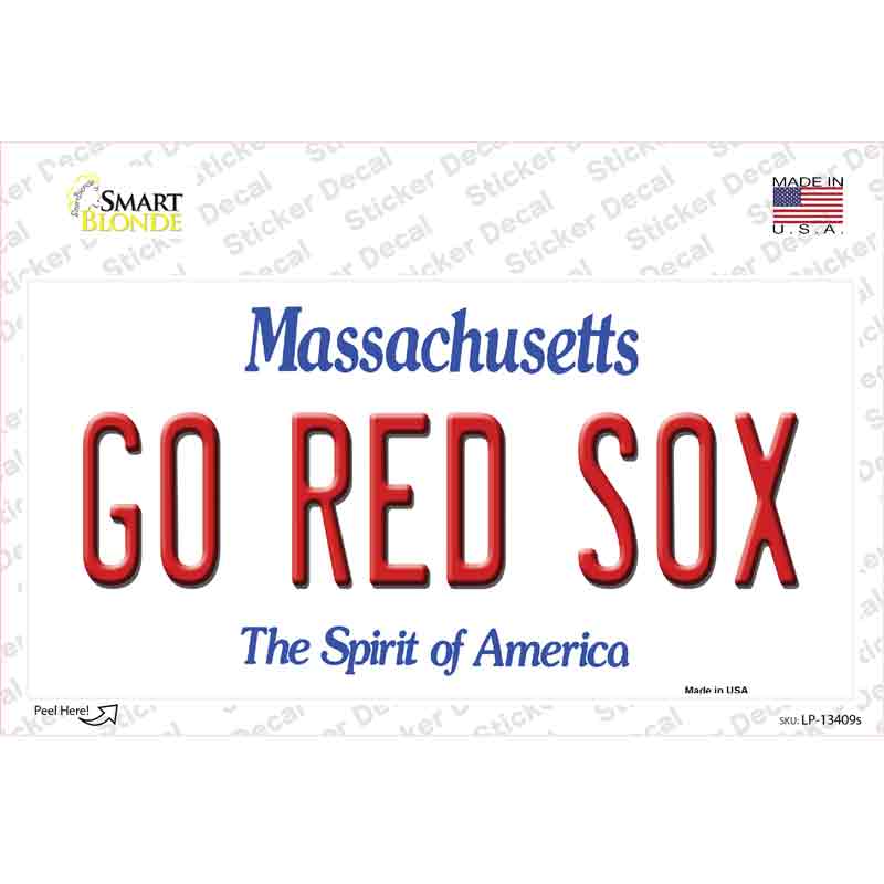 LP-13409s-M Go Red Sox Novelty Sticker Decal, Medium