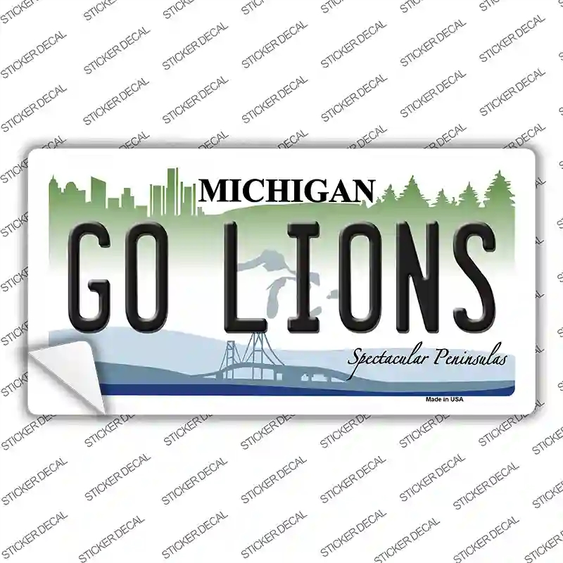 LP-13415s-L Go Lions Novelty Sticker Decal, Large