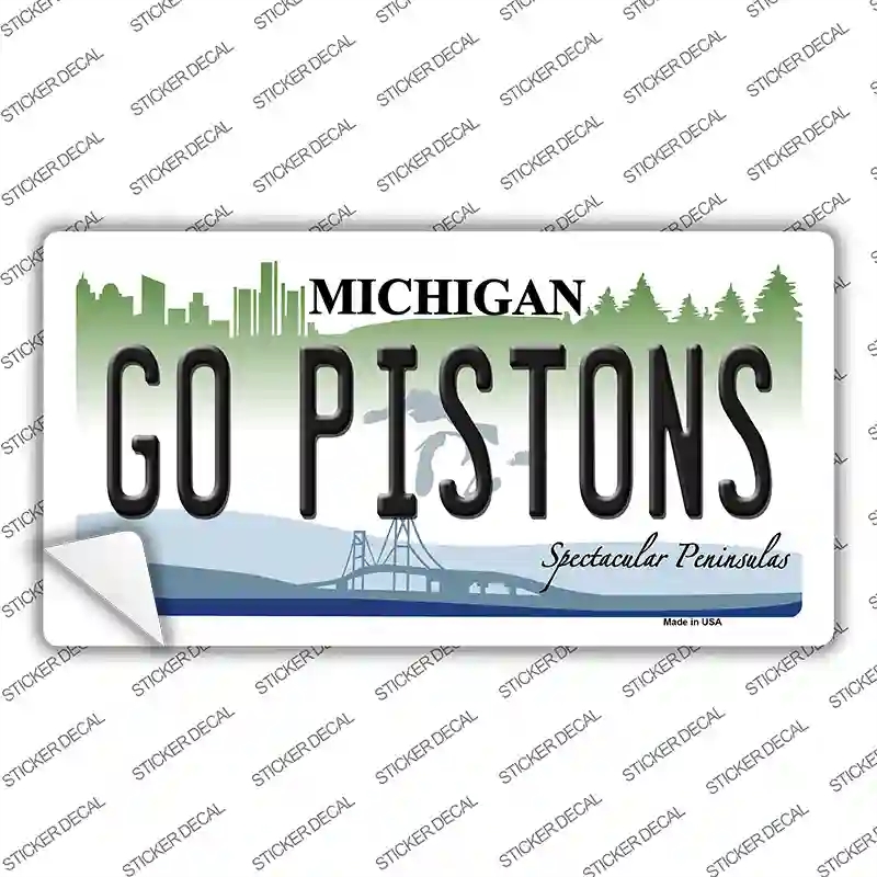 LP-13417s-S Go Pistons Novelty Sticker Decal, Small