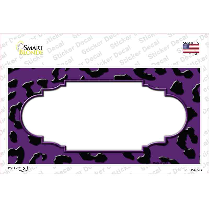 LP-4552s-M Purple Black Cheetah Scallop Novelty Sticker Decal, Medium