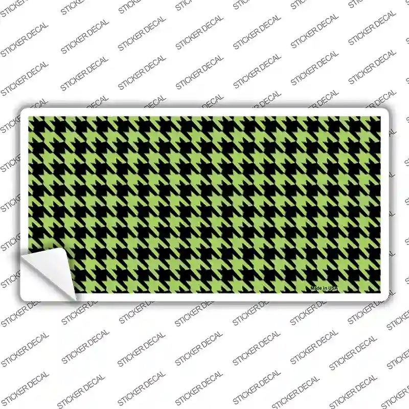 LP-4570s-XL Lime Green Black Houndstooth Novelty Sticker Decal, Extra Large