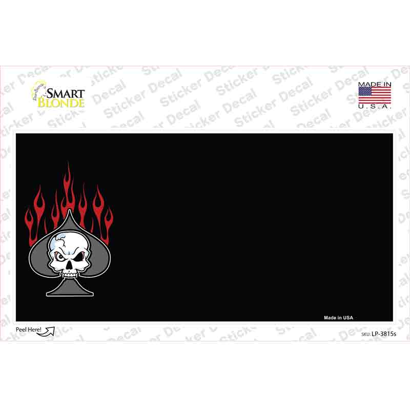 LP-3815s-M Flaming Spade Offset Novelty Sticker Decal, Medium