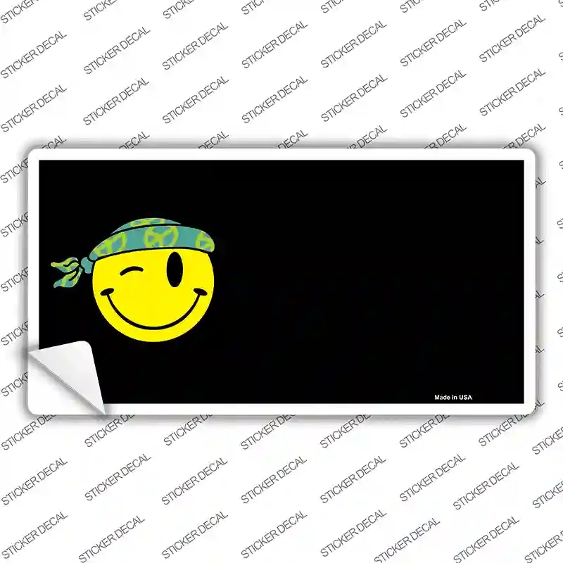 LP-3863s-L Winking Peace Smiley Offset Novelty Sticker Decal, Large