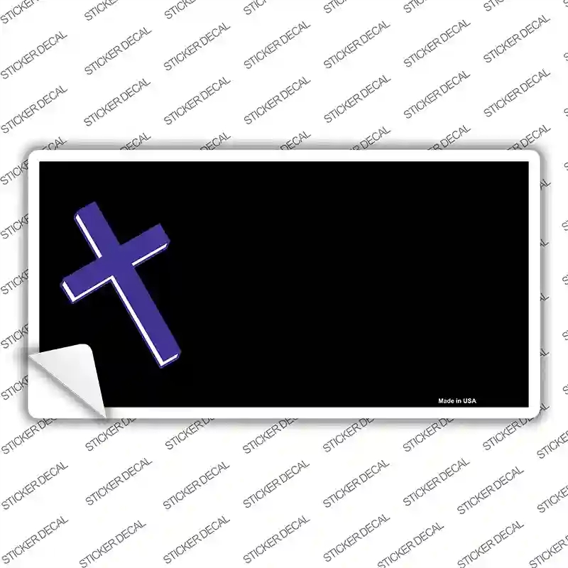 LP-3866s-L Purple Cross Offset Novelty Sticker Decal, Large
