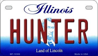 Hunter Illinois Novelty Metal Motorcycle Plate MP-10306