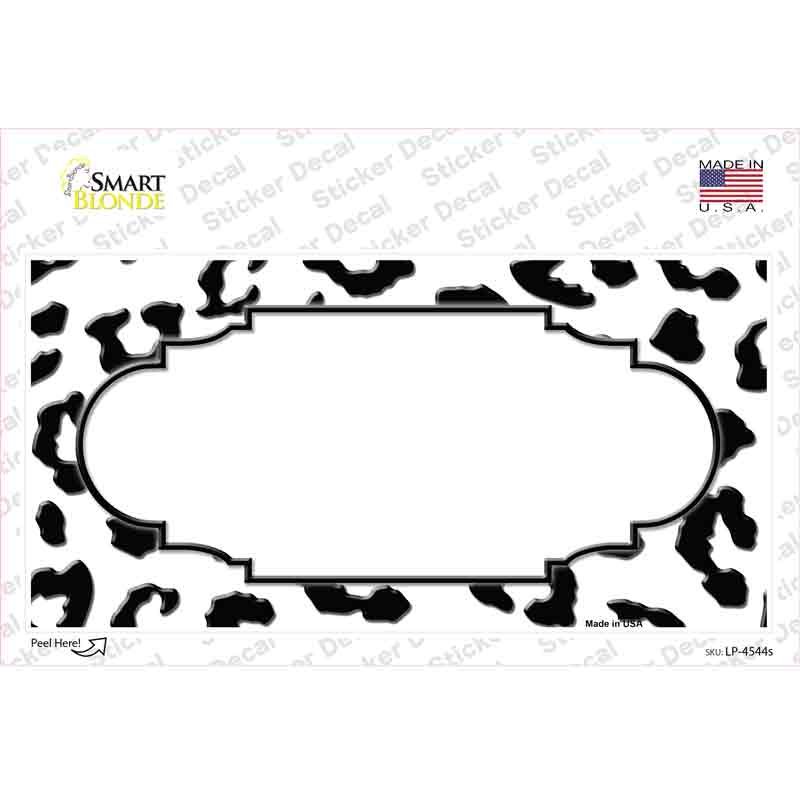 LP-4544s-M White Black Cheetah Scallop Novelty Sticker Decal, Medium