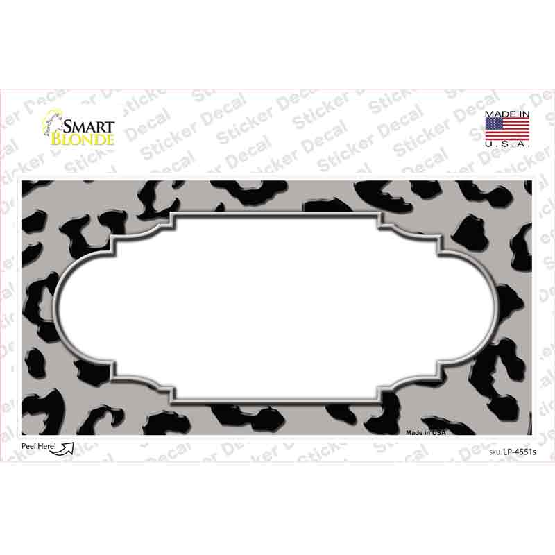 LP-4551s-M Gray Black Cheetah Scallop Novelty Sticker Decal, Medium