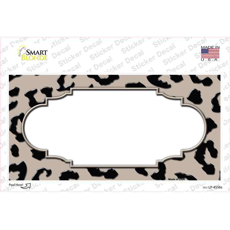 LP-4556s-M Tan Black Cheetah Scallop Novelty Sticker Decal, Medium