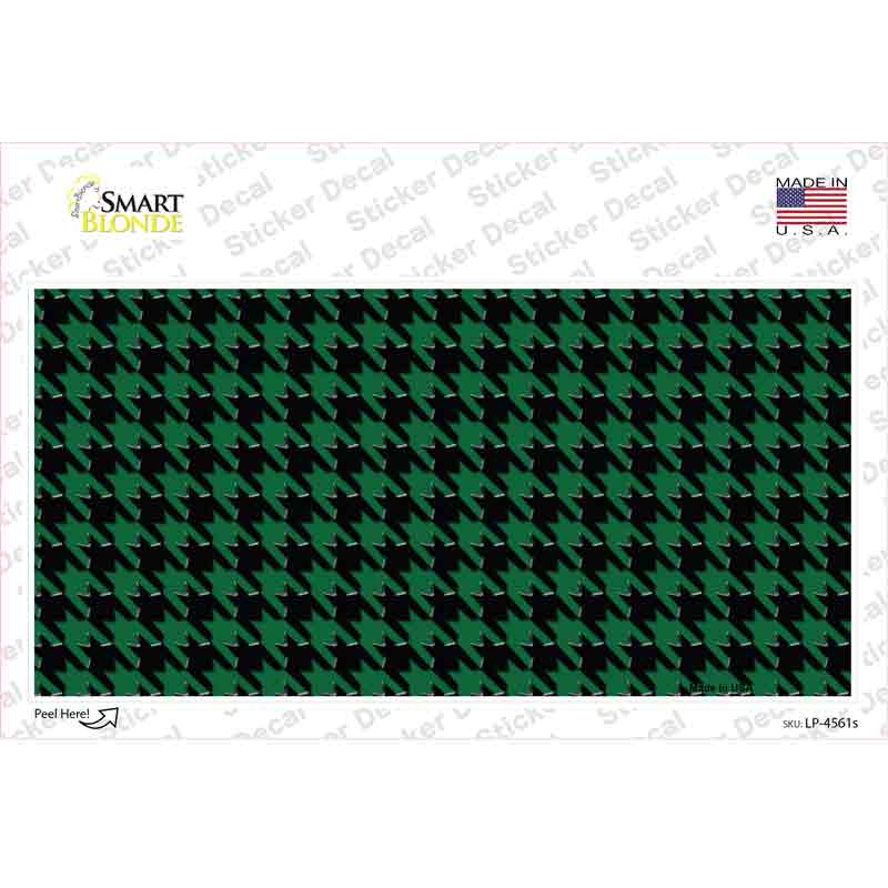 LP-4561s-M Green Black Houndstooth Novelty Sticker Decal, Medium
