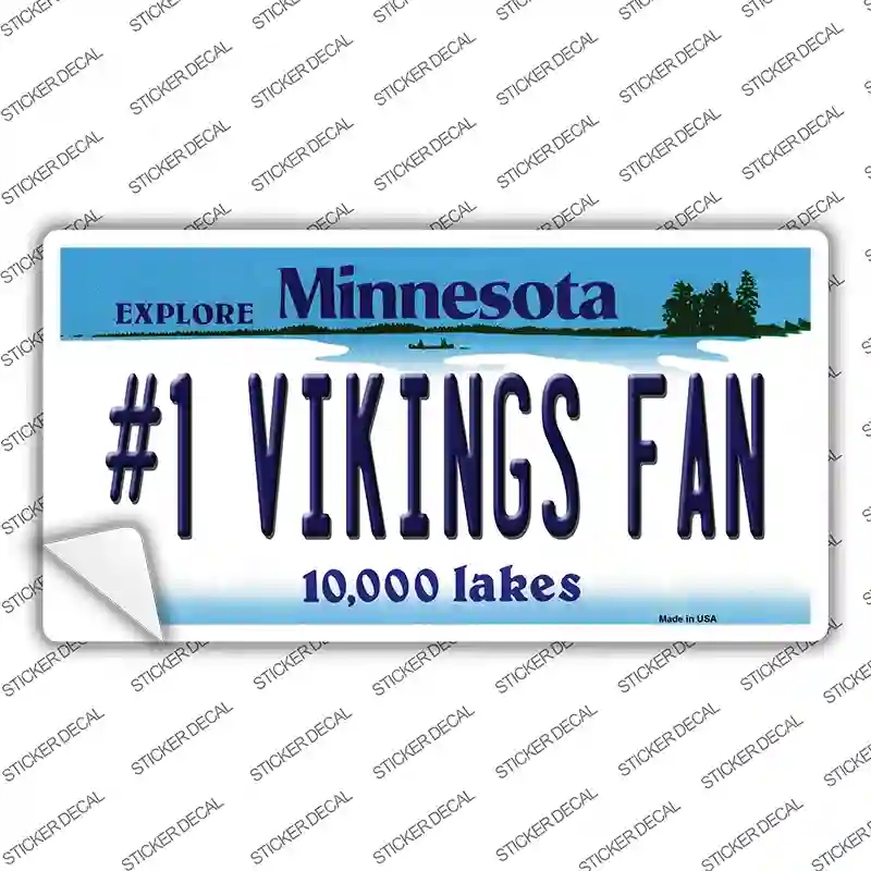 LP-13422s-S Number 1 Vikings Fan Novelty Sticker Decal, Small
