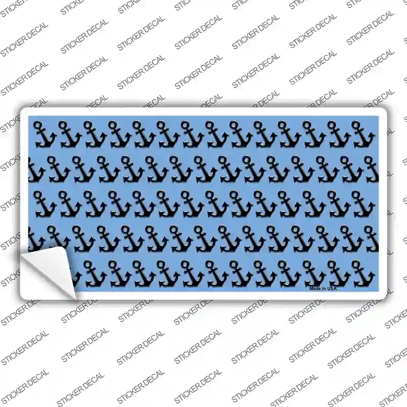 LP-5293s-XL Light Blue Black Anchor Novelty Sticker Decal, Extra Large