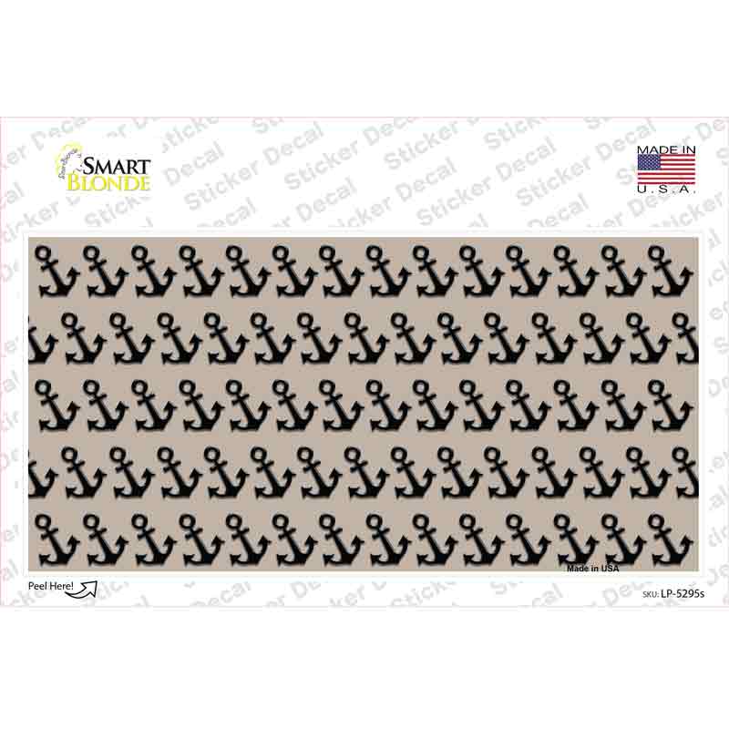 LP-5295s-M Tan Black Anchor Novelty Sticker Decal, Medium