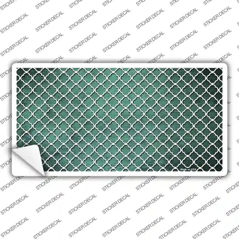 LP-7111s-S Mint White Quatrefoil Oil Rubbed Novelty Sticker Decal, Small