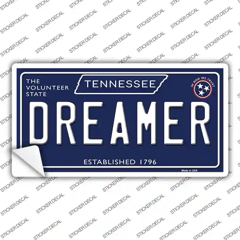 LP-13914s-S Dreamer Tennessee Blue Novelty Sticker Decal, Small