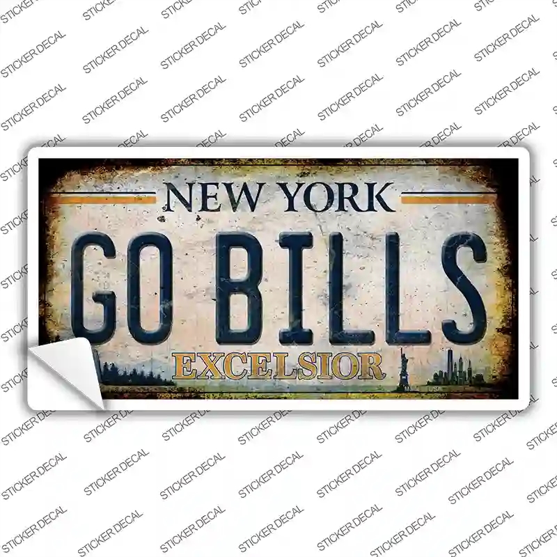 LP-13948s-S Go Bills   York White Novelty Sticker Decal, Small