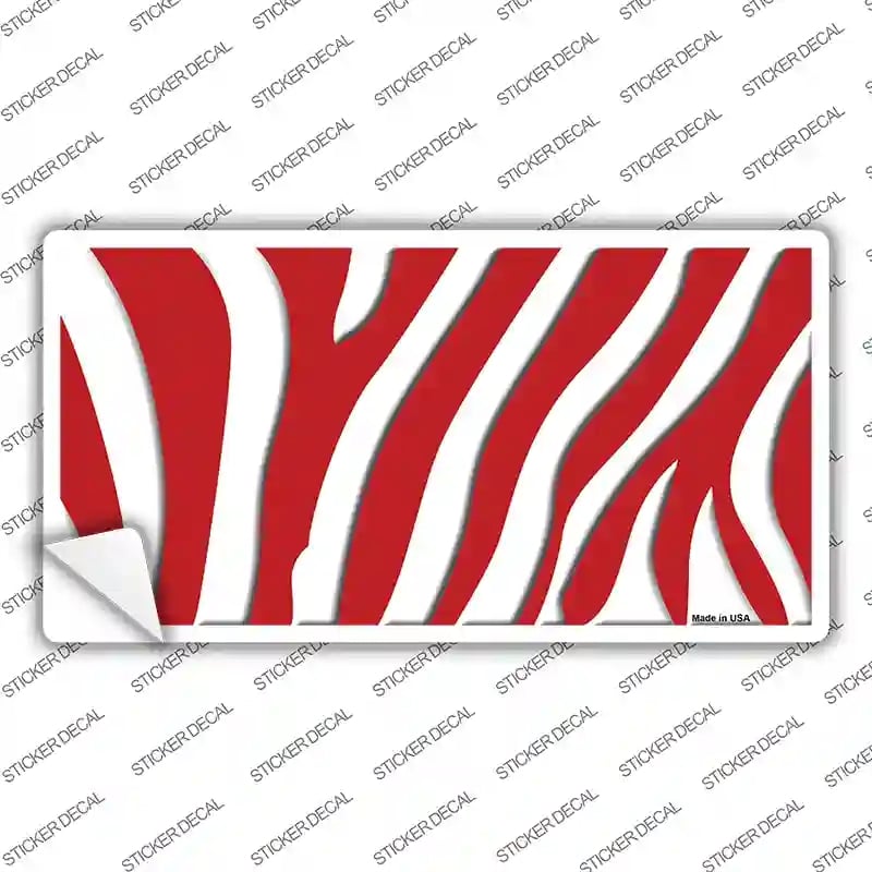 LP-2208s-L Red White Zebra Novelty Sticker Decal, Large