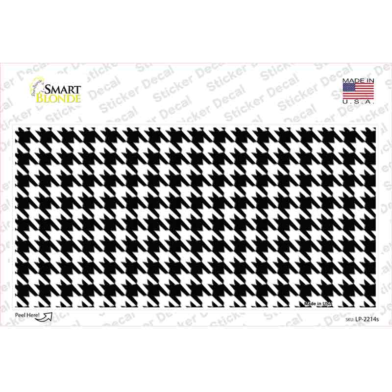 LP-2214s-M White Black Houndstooth Novelty Sticker Decal, Medium