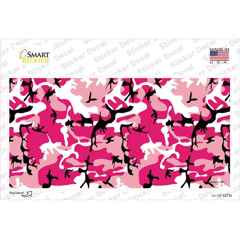 LP-2273s-M Pink Camouflage Novelty Sticker Decal, Medium