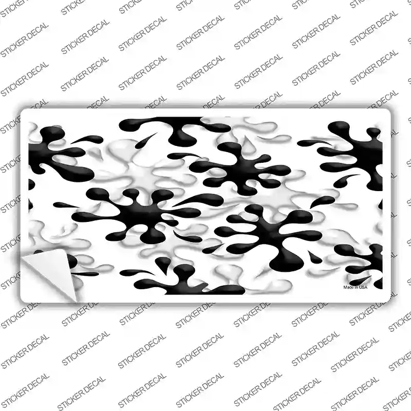 LP-2342s-L Splatter Black White Novelty Sticker Decal, Large