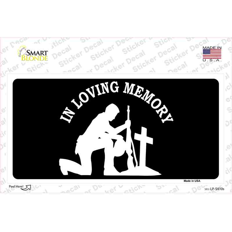 LP-5410s-M In Loving Memory Cross Novelty Sticker Decal, Medium