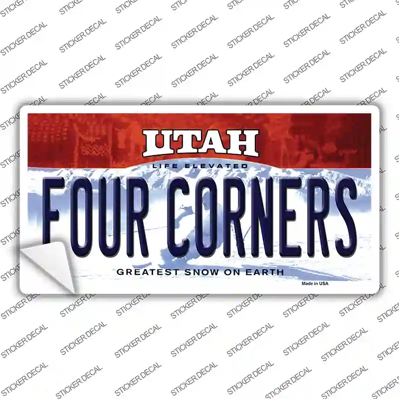 LP-12159s-XL Utah Four Corners Novelty Sticker Decal, Extra Large