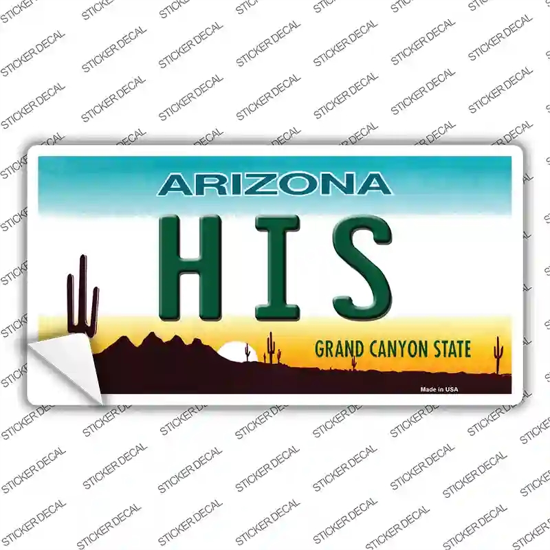 LP-12179s-L His Arizona Novelty Sticker Decal, Large