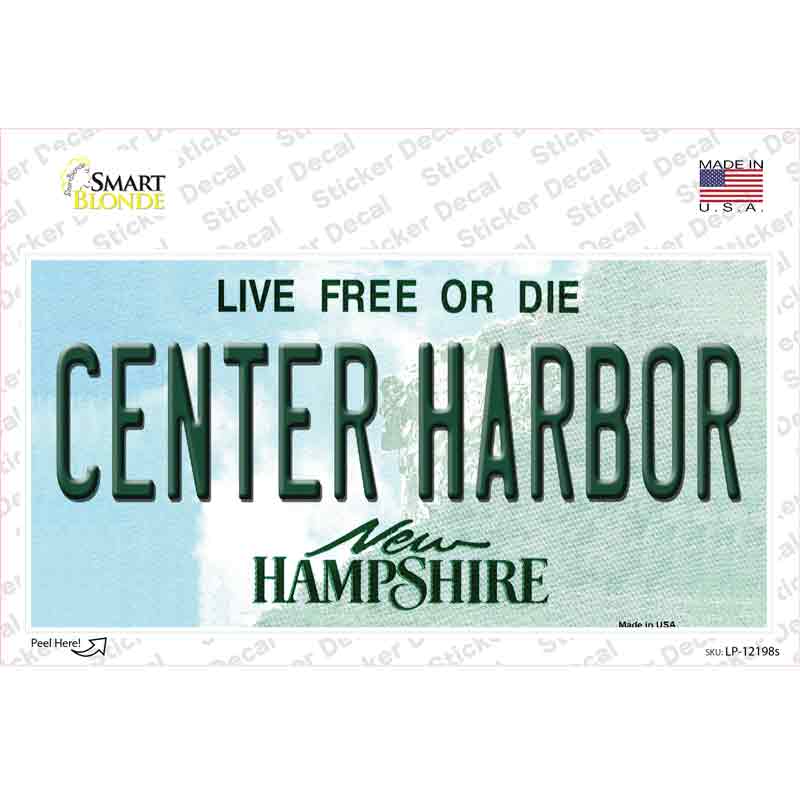 LP-12198s-M Center Harbor   Hampshire Novelty Sticker Decal, Medium