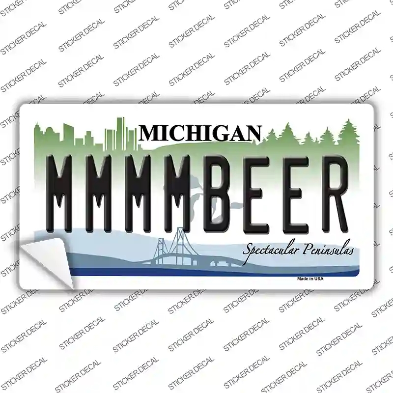 LP-12278s-S Michigan MMMMBeer Novelty Sticker Decal, Small