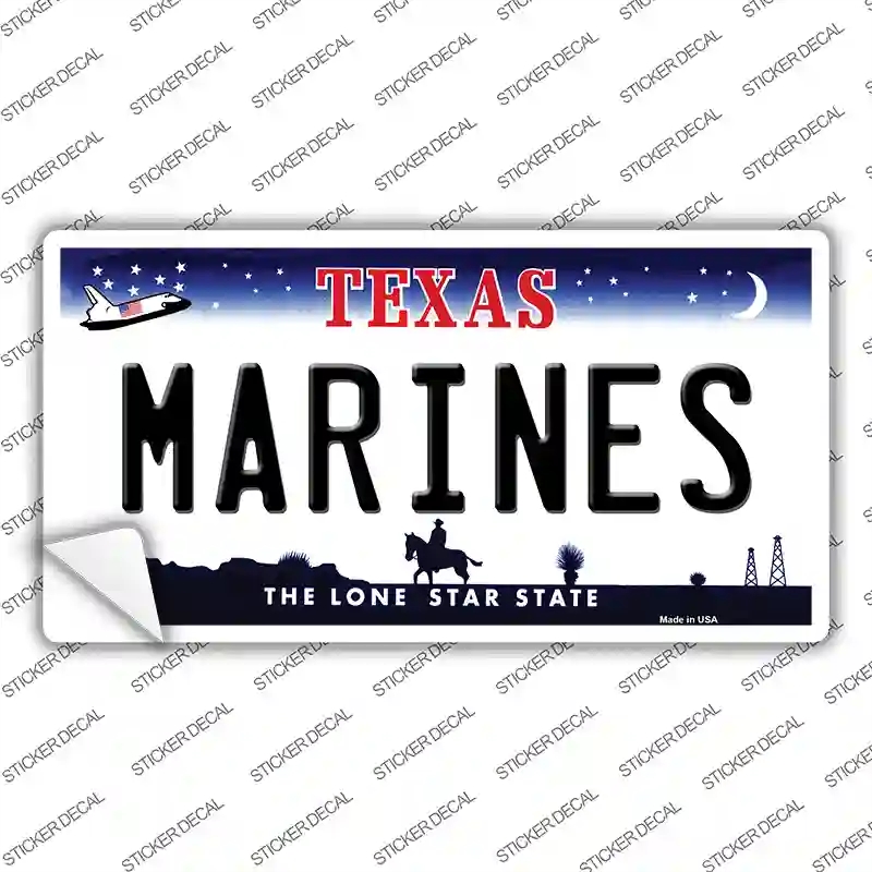 LP-13967s-XL Texas Marines Novelty Sticker Decal, Extra Large