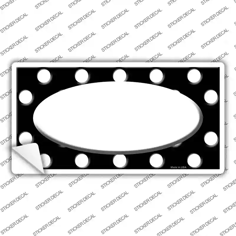 LP-1396s-XL White Black Polka Dot Center Oval Novelty Sticker Decal, Extra Large