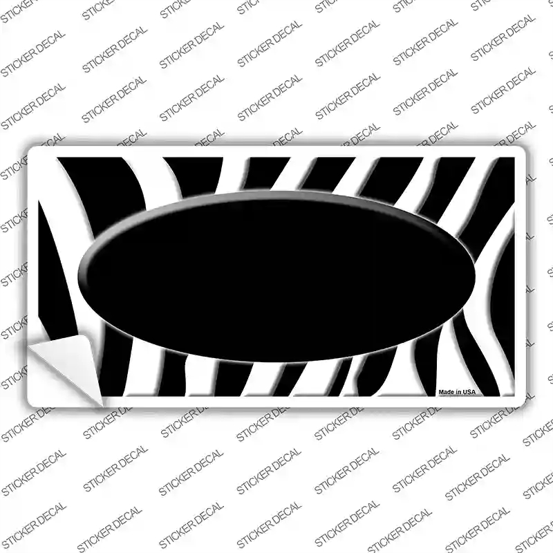 LP-1398s-L Black White Zebra Center Oval Novelty Sticker Decal, Large