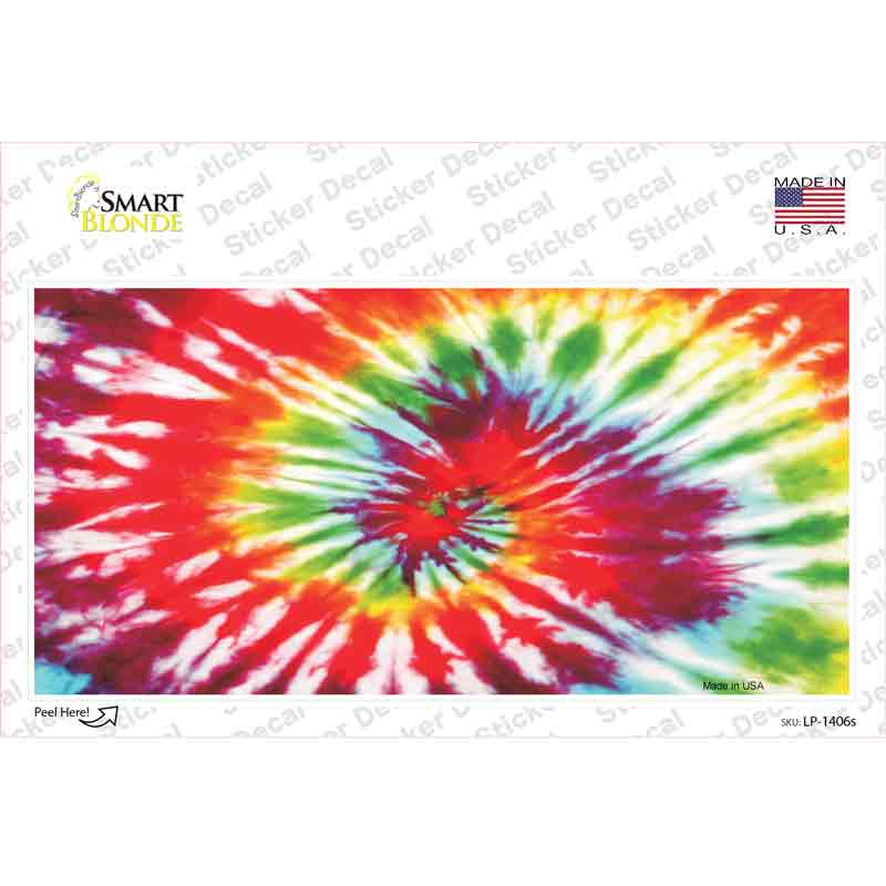 LP-1406s-M Red Swirl Tie-Dye Novelty Sticker Decal, Medium