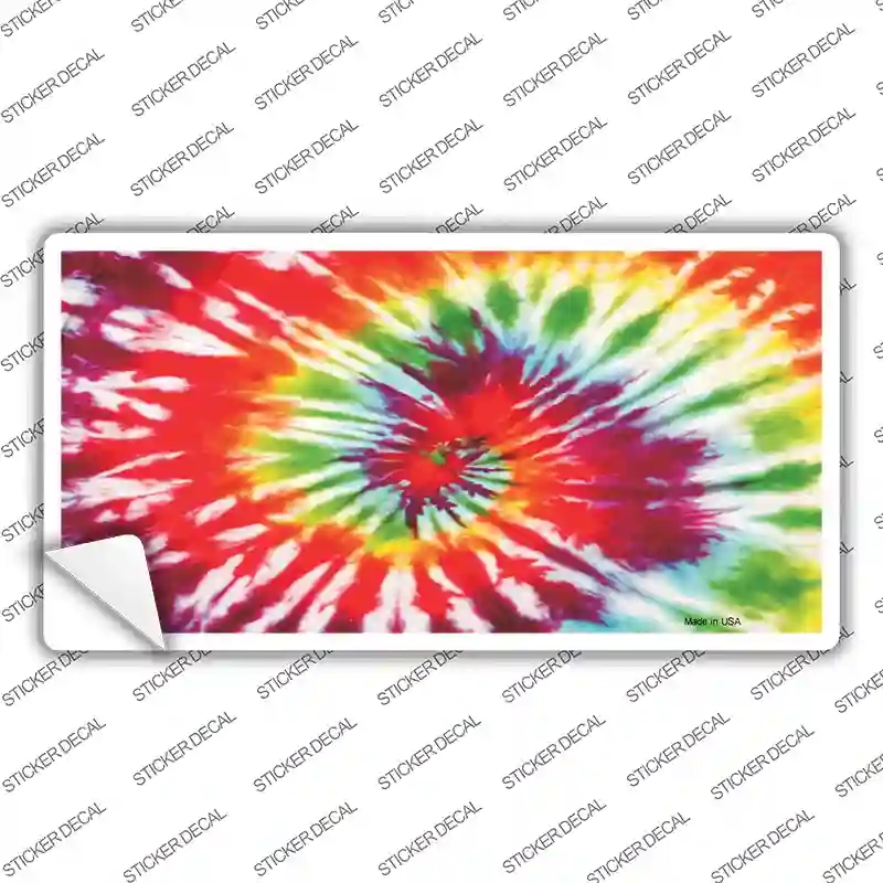 LP-1406s-S Red Swirl Tie-Dye Novelty Sticker Decal, Small