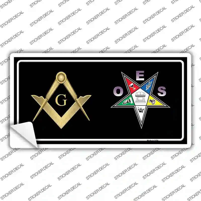 LP-14076s-S Free Mason OES Novelty Sticker Decal, Small