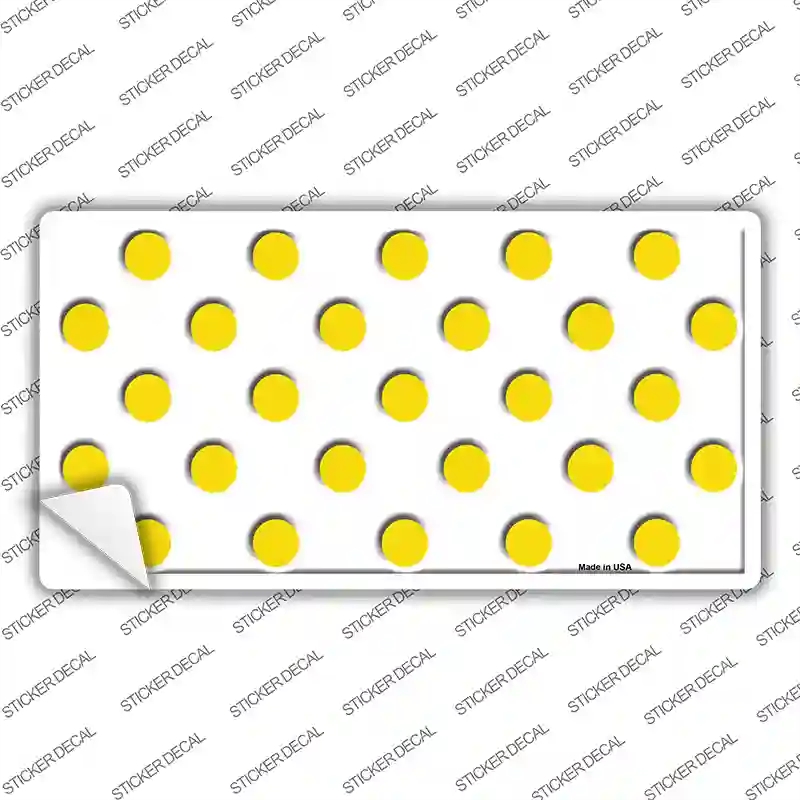 LP-1433s-L Yellow White Polka Dot Novelty Sticker Decal, Large