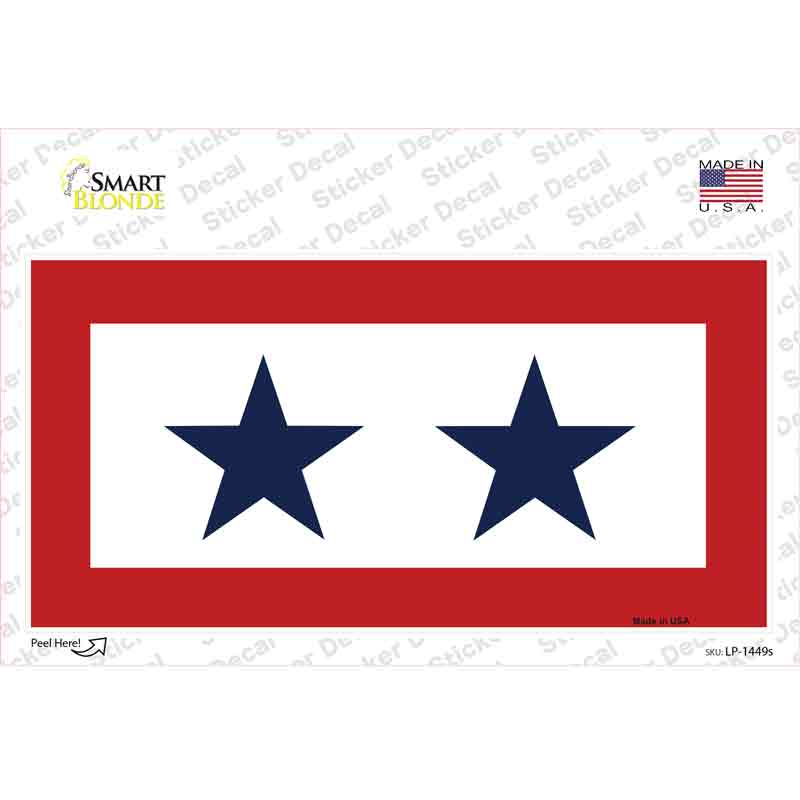 LP-1449s-M Blue Star Two Novelty Sticker Decal, Medium