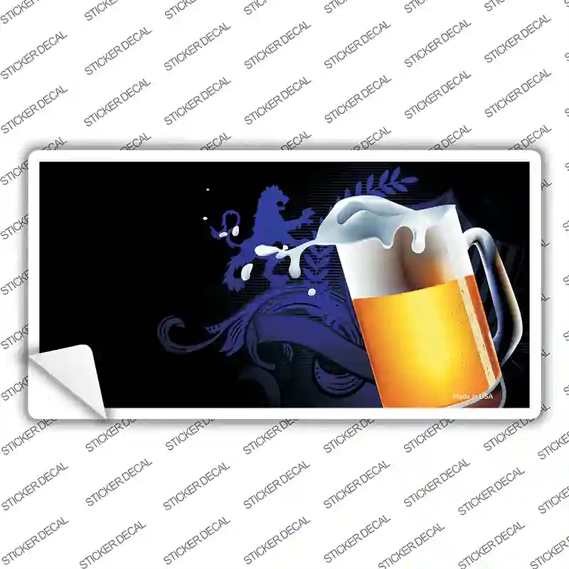 LP-2378s-XL Frothy Beer Mug Offset Novelty Sticker Decal, Extra Large