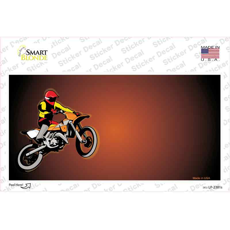 LP-2381s-M Dirt Bike Rider Offset Novelty Sticker Decal, Medium
