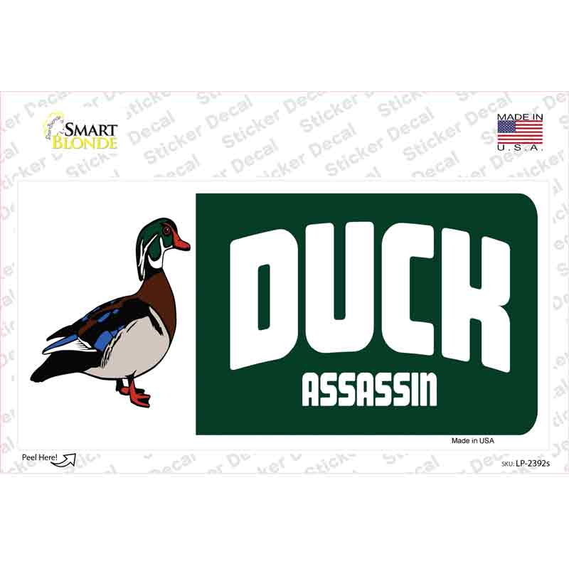LP-2392s-M Duck Assassin Novelty Sticker Decal, Medium