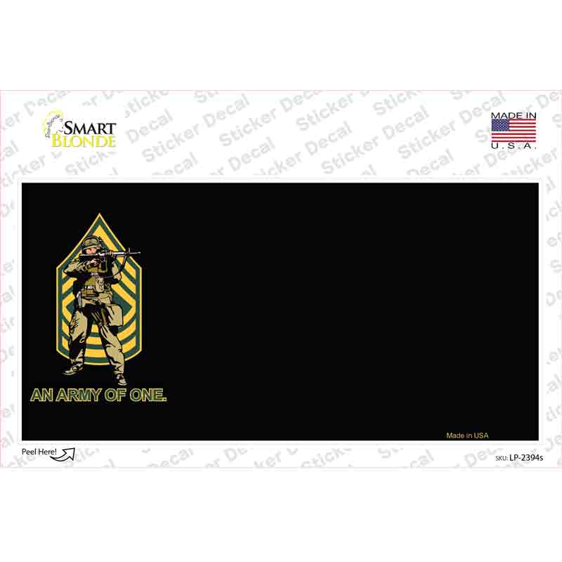 LP-2394s-M An Army of One Offset Motorcycle Novelty Sticker Decal, Medium