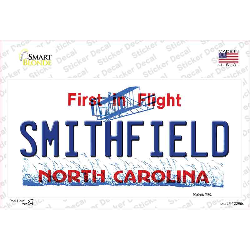 LP-12296s-M North Carolina Smithfield Novelty Sticker Decal, Medium